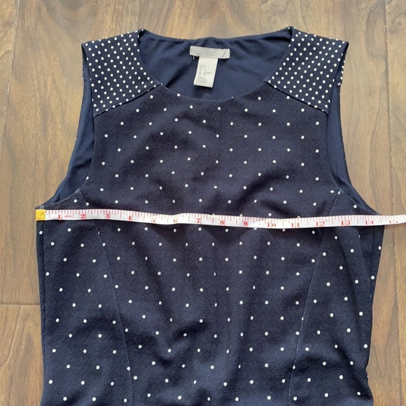 H&M Navy Polka Dot Textured Sleeveless Dress - Picture 12 of 16
